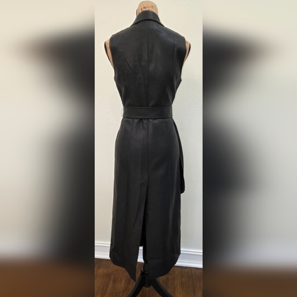 BCBG Maxazria Faux Leather Belted Long Vest XXS - Picture 6 of 7